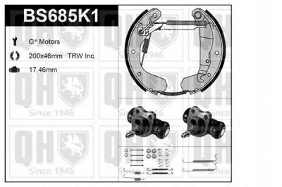QUINTON HAZELL bs685k1 -  Комплект тормозов, барабанный тормозной механизм